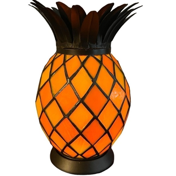 Partylite pineapple candle holder, tea lights or voltives, stained glass look - Picture 2 of 6